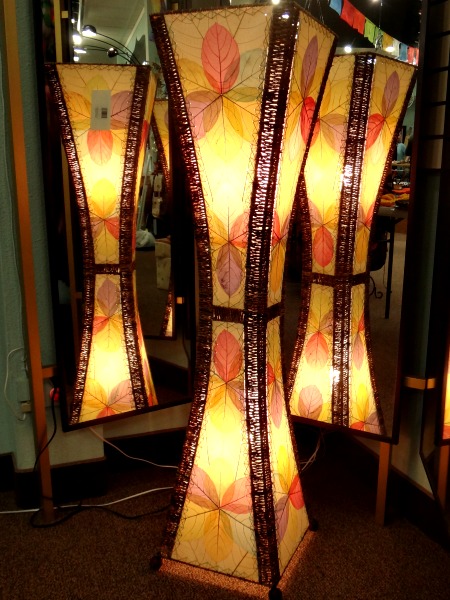 Fossilized Leaf Lamps Eco Friendly, Eangee Wave Floor Lamp