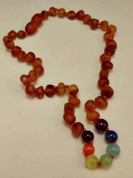 amber chakra teething necklace