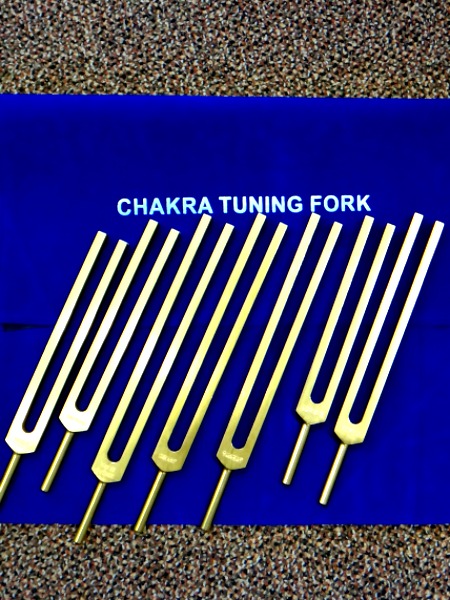 chakra tuning forks gold finish